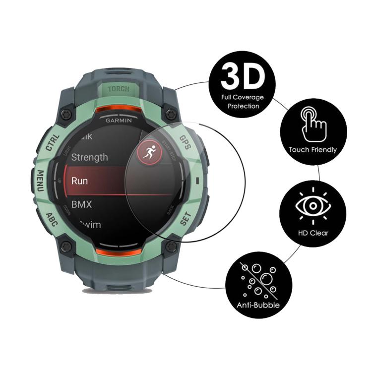 For Garmin Instinct 3 AMOLED / Solar 50mm 2pcs ENKAY 3D Full Coverage Soft PC Edge PMMA HD Screen Protector Film - free shipping - PMC TechLife - Order now!