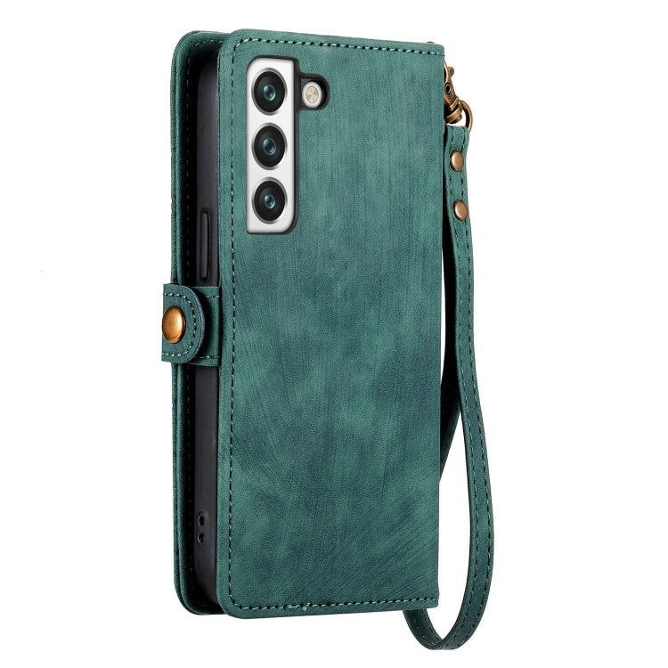 For Samsung Galaxy S20 Geometric Zipper Wallet Side Buckle Leather Phone Case(Green) - free shipping - PMC TechLife - Order now!