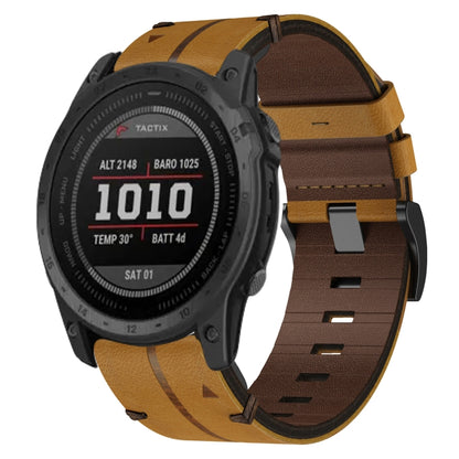 For Garmin TACTIX 7 26mm Leather Textured Watch Band(Brown) - Watch Bands by PMC Jewellery | Online Shopping South Africa | PMC Jewellery