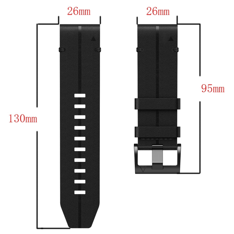 Compatible with Garmin Descent MK 1 26mm Leather Textured Watch Band(Brown) - Watch Bands by PMC TechLife | Online Shopping South Africa | PMC TechLife | Buy Now Pay Later Mobicred