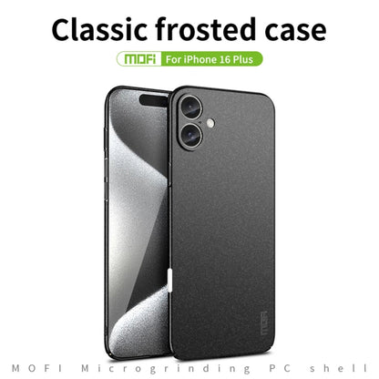 For iPhone 16 Plus MOFI Fandun Series Frosted PC Ultra-thin All-inclusive Phone Case(Black) - iPhone 16 Plus Cases by MOFI | Online Shopping South Africa | PMC Jewellery | Buy Now Pay Later Mobicred