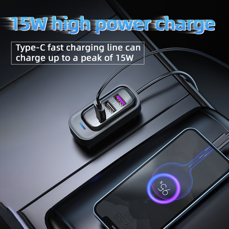 CS8 Black Bluetooth MP3 Play FM Transmitter Car Charger Rear Seat Extended Car Charger - Car Charger by PMC TechLife | Online Shopping South Africa | PMC TechLife | Buy Now Pay Later Mobicred