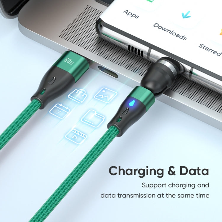 ENKAY PD60W Type-C to Type-C / 8 Pin Magnetic 540 Degrees Rotating Fast Charging Cable, Length:1m(Green) - Charging Cable & Head by ENKAY | Online Shopping South Africa | PMC Jewellery | Buy Now Pay Later Mobicred