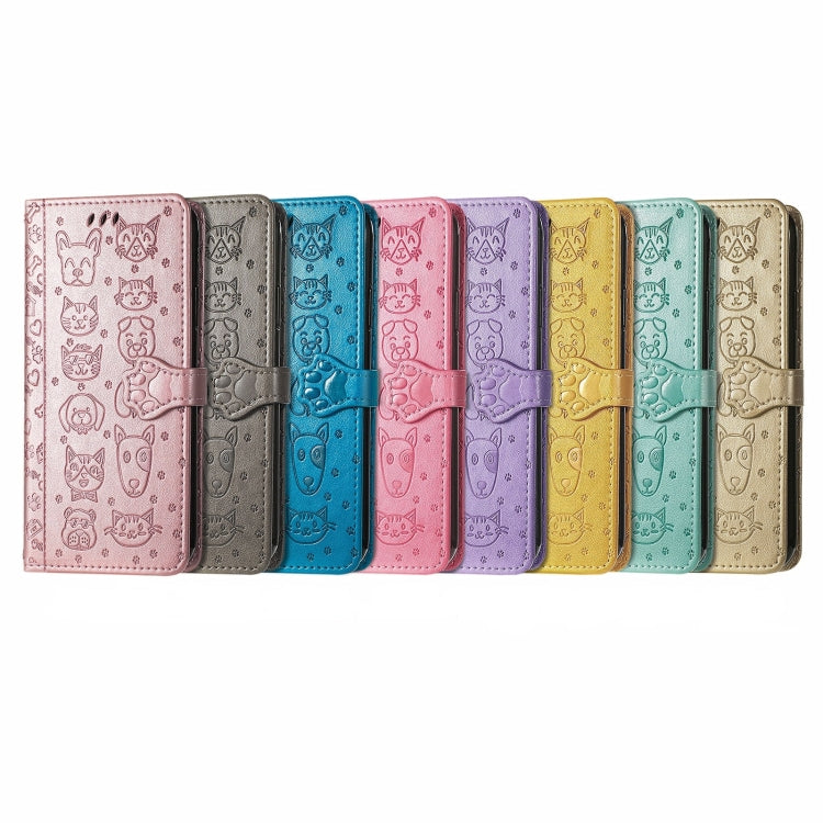 For Samsung Galaxy S25+ 5G Cat and Dog Embossed Leather Phone Case(Yellow) - free shipping - PMC Jewellery - Order now!