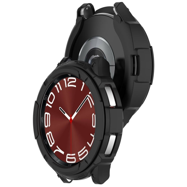 For Samsung Galaxy Watch 6 Classic 43mm Rotating Ring  + TPU Armor Watch Protective Case(Black) - Watch Cases by PMC TechLife | Online Shopping South Africa | PMC TechLife