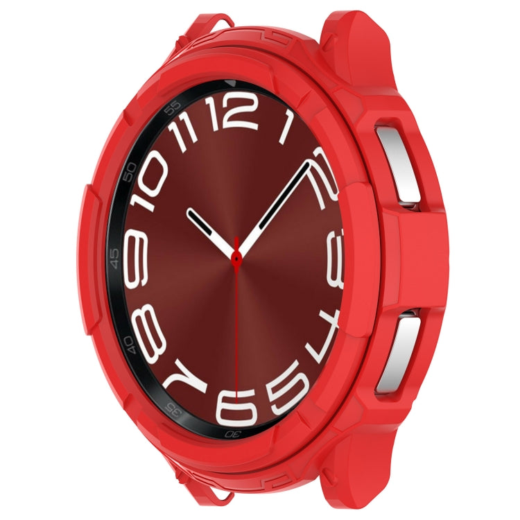 For Samsung Galaxy Watch 6 Classic 47mm Rotating Ring  + TPU Armor Watch Protective Case(Red) - Watch Cases by PMC TechLife | Online Shopping South Africa | PMC TechLife
