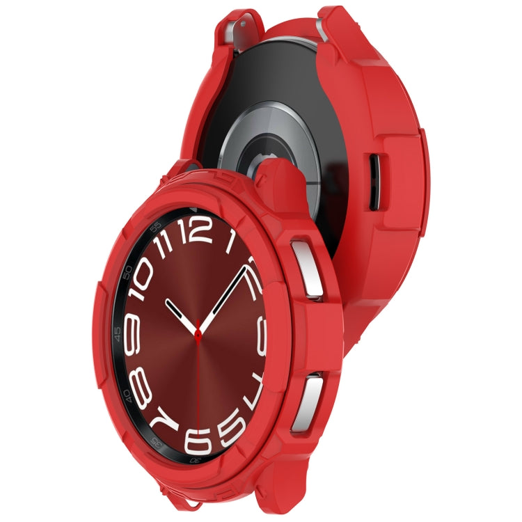For Samsung Galaxy Watch 6 Classic 47mm Rotating Ring  + TPU Armor Watch Protective Case(Red) - Watch Cases by PMC TechLife | Online Shopping South Africa | PMC TechLife