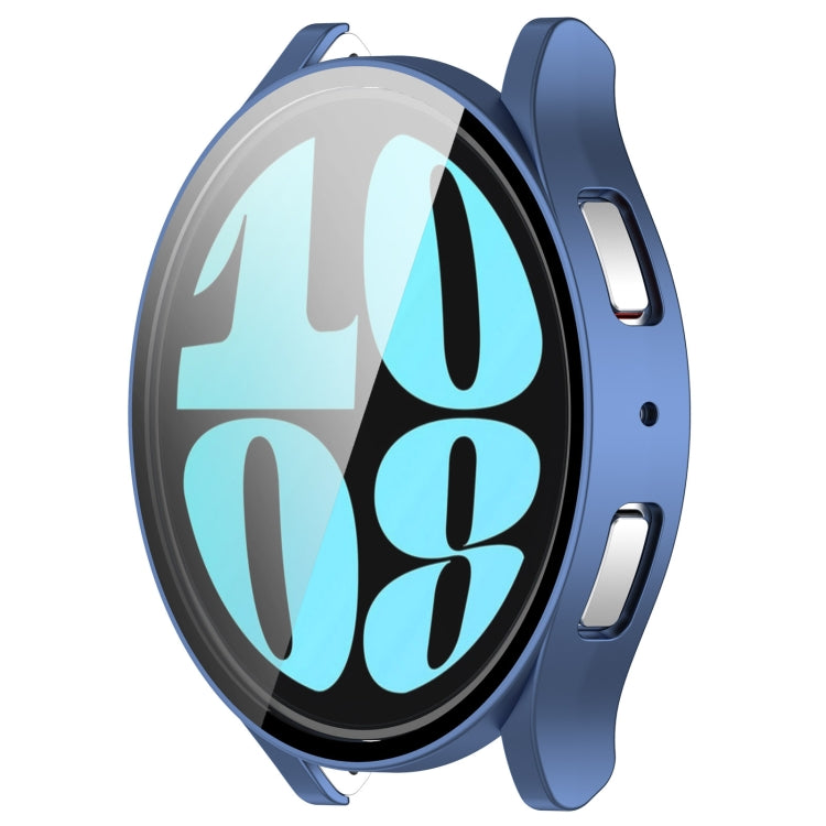 For Samsung Galaxy Watch6 44mm PC + Tempered Film Integrated Watch Protective Case(Blue) - Watch Cases by PMC Jewellery | Online Shopping South Africa | PMC Jewellery