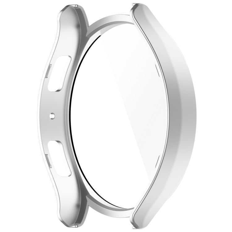 For Samsung Galaxy Watch6 44mm PC + Tempered Film Integrated Watch Protective Case(Silver) - Watch Cases by PMC Jewellery | Online Shopping South Africa | PMC Jewellery