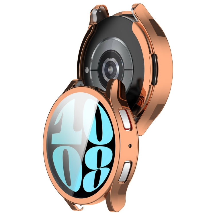 For Samsung Galaxy Watch6 44mm Full Coverage TPU Electroplated Watch Protective Case(Rose Gold) - Watch Cases by PMC Jewellery | Online Shopping South Africa | PMC Jewellery