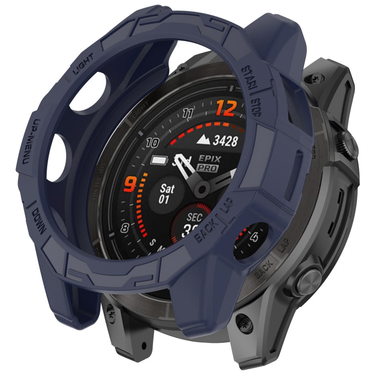 For Garmin Epix Pro / Epix Pro Gen 2 47mm / Fenix 7 / 7 Pro Armored TPU Half Wrapped Watch Protective Case(Blue) - free shipping - PMC TechLife - Order now!