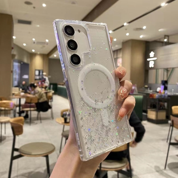 For Samsung Galaxy S22+ 5G Magsafe Glitter TPU Phone Protective Case(White) - Galaxy S22+ 5G Cases by PMC Jewellery | Online Shopping South Africa | PMC Jewellery | Buy Now Pay Later Mobicred