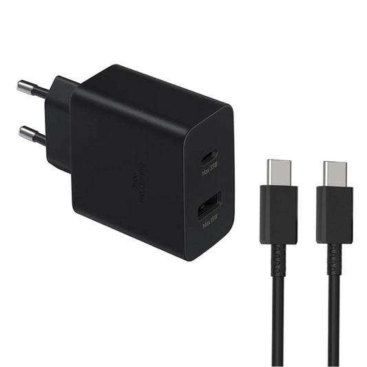 35W USB-C / Type-C + USB Charger Supports PPS / PD Protocol with Dual Type-C Cable, EU Plug - USB Charger by PMC Jewellery | Online Shopping South Africa | PMC Jewellery | Buy Now Pay Later Mobicred