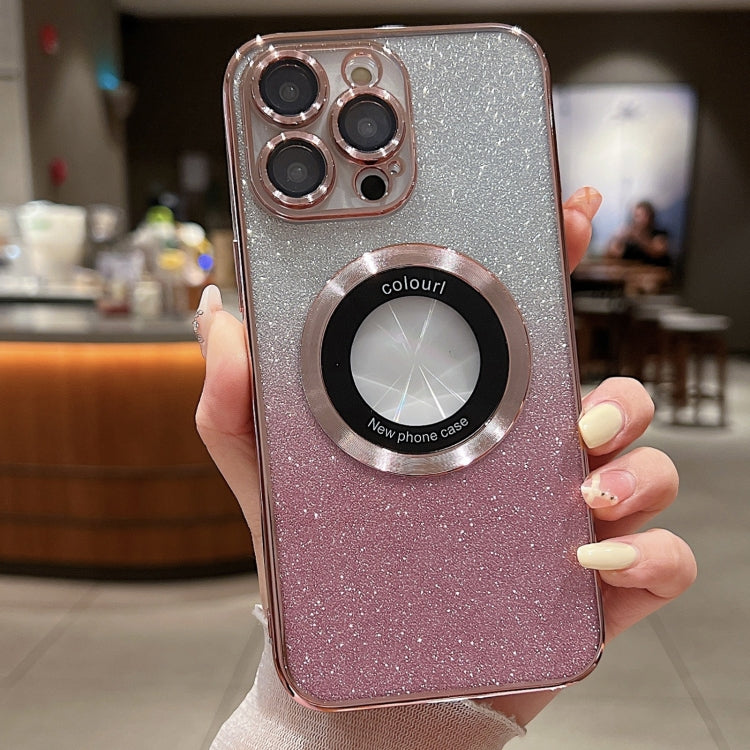 For iPhone 12 Pro Max MagSafe Gradient Glitter Electroplating TPU Phone Case(Rose) - iPhone 12 Pro Max Cases by PMC TechLife | Online Shopping South Africa | PMC TechLife