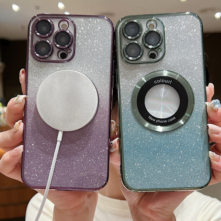 For iPhone 13 Pro MagSafe Gradient Glitter Electroplating TPU Phone Case(Silvery) - iPhone 13 Pro Cases by PMC TechLife | Online Shopping South Africa | PMC TechLife