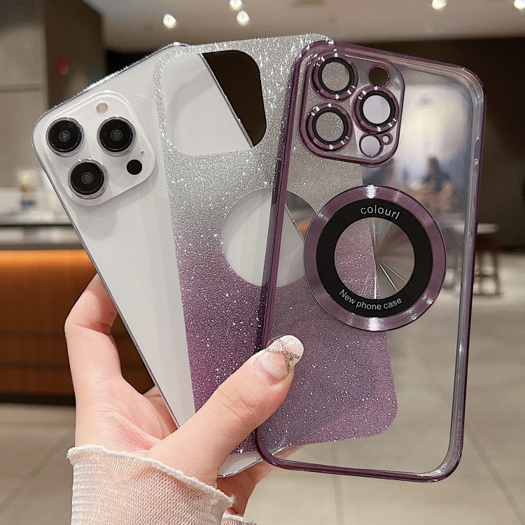 For iPhone 14 Gradient Glitter Electroplating MagSafe TPU Phone Case(Purple) - free shipping - PMC TechLife - Order now!