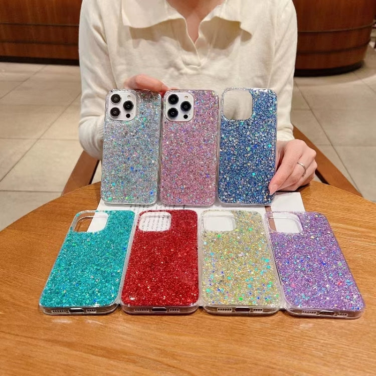 For iPhone 16 Pro Max Glitter Sequins Epoxy TPU Phone Case(Red) - iPhone 16 Pro Max Cases by PMC TechLife | Online Shopping South Africa | PMC TechLife | Buy Now Pay Later Mobicred