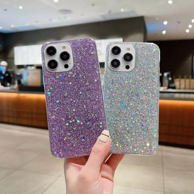 For iPhone 16 Plus Glitter Sequins Epoxy TPU Phone Case(Blue) - iPhone 16 Plus Cases by PMC Jewellery | Online Shopping South Africa | PMC Jewellery | Buy Now Pay Later Mobicred