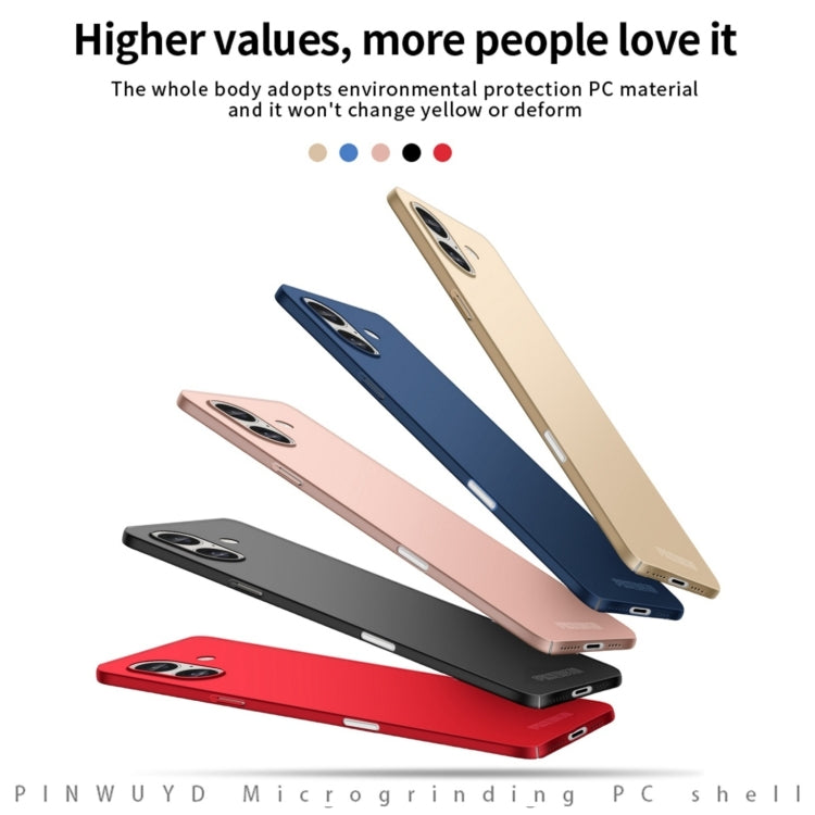 For iPhone 16 Plus PINWUYO Micro-Frosted PC Ultra-thin Hard Phone Case with Magsafe Magnetic Ring(Black) - free shipping - PMC TechLife - Order now!