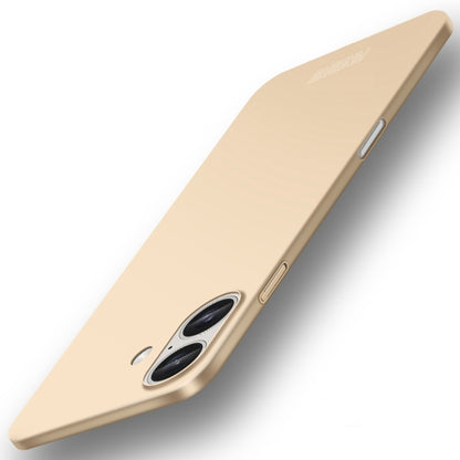 For iPhone 16 Plus PINWUYO Micro-Frosted PC Ultra-thin Hard Phone Case with Magsafe Magnetic Ring(Gold) - iPhone 16 Plus Cases by PINWUYO | Online Shopping South Africa | PMC Jewellery | Buy Now Pay Later Mobicred