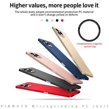 For iPhone 16 Pro PINWUYO Micro-Frosted PC Ultra-thin Hard Phone Case with Magsafe Magnetic Ring(Red) - iPhone 16 Pro Cases by PINWUYO | Online Shopping South Africa | PMC Jewellery | Buy Now Pay Later Mobicred