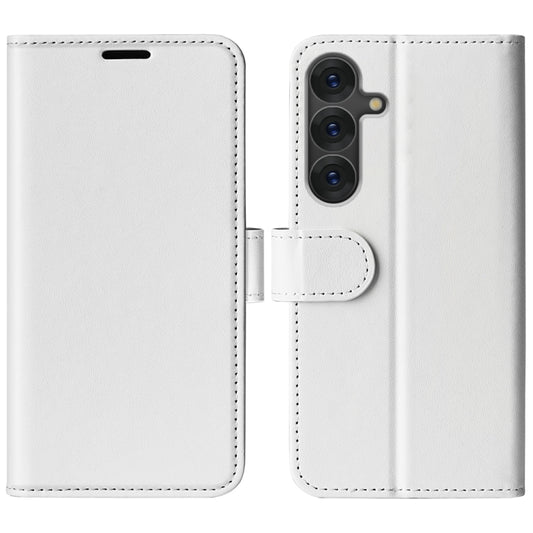 For Samsung Galaxy S25 5G R64 Texture Horizontal Flip Leather Phone Case(White) - Galaxy S25 5G Cases by PMC Jewellery | Online Shopping South Africa | PMC Jewellery | Buy Now Pay Later Mobicred