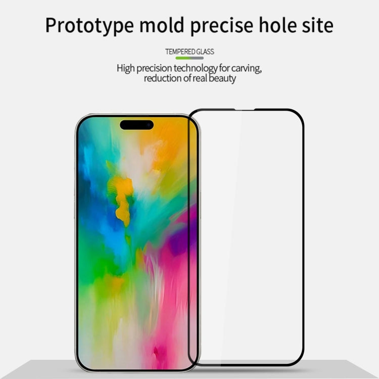 For iPhone 16 Pro PINWUYO 9H 2.5D Full Screen Tempered Glass Film(Black) - iPhone 16 Pro Tempered Glass by PINWUYO | Online Shopping South Africa | PMC TechLife | Buy Now Pay Later Mobicred