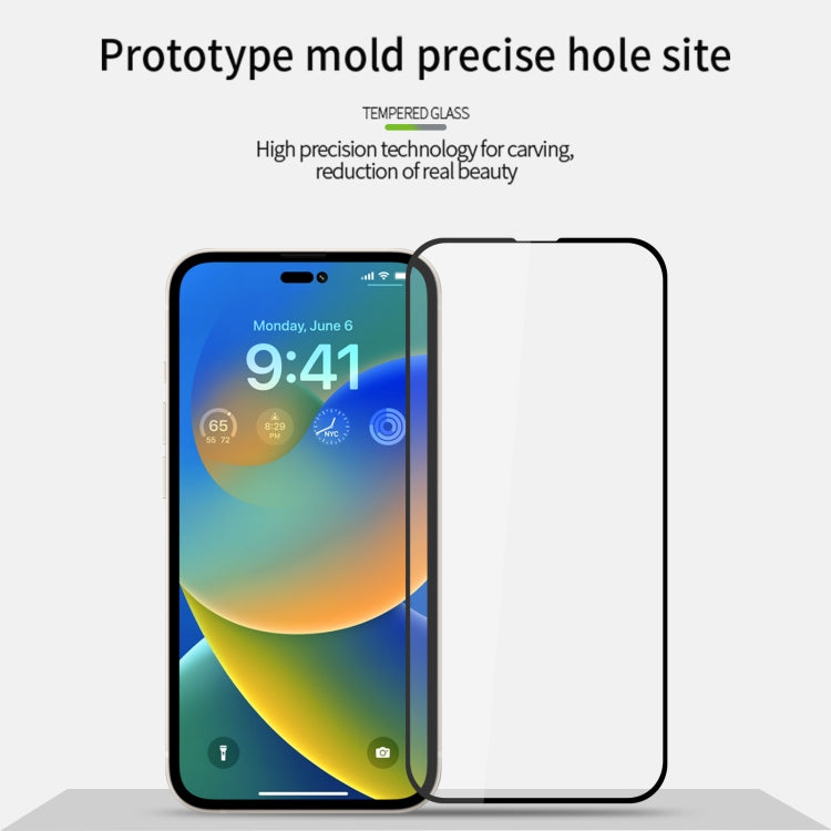 For iPhone 15 Pro MOFI 9H 2.5D Full Screen Tempered Glass Film(Black) - iPhone 15 Pro Tempered Glass by MOFI | Online Shopping South Africa | PMC TechLife | Buy Now Pay Later Mobicred