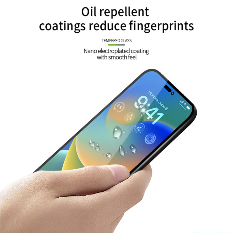 For iPhone 15 Pro MOFI 9H 2.5D Full Screen Tempered Glass Film(Black) - iPhone 15 Pro Tempered Glass by MOFI | Online Shopping South Africa | PMC TechLife | Buy Now Pay Later Mobicred
