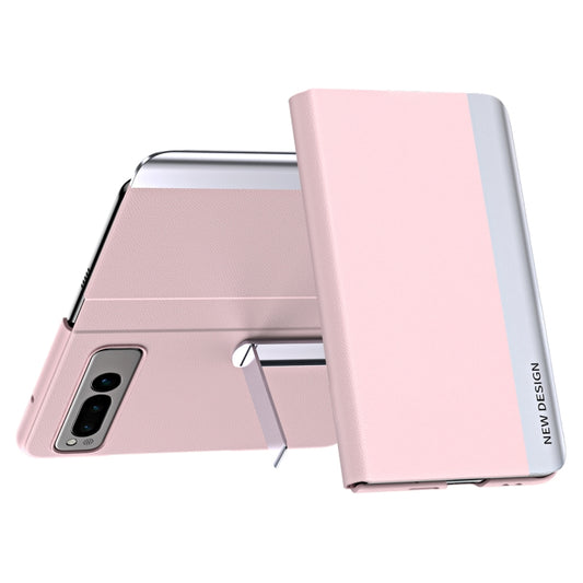 For   Google Pixel Fold Side Electroplating Adsorption Ultra-thin Leather Phone Case(Pink) - Google Cases by PMC Jewellery | Online Shopping South Africa | PMC Jewellery | Buy Now Pay Later Mobicred