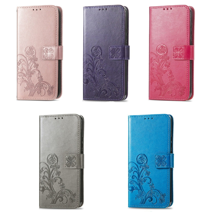 For Ulefone Note 16 Pro Four-leaf Clasp Embossed Buckle Leather Phone Case(Magent) - Ulefone Cases by PMC TechLife | Online Shopping South Africa | PMC TechLife | Buy Now Pay Later Mobicred