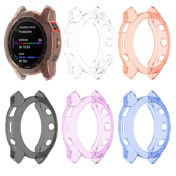 For Garmin Epix Pro 47mm Half-Package TPU Watch Protective Case(Transparent Orange) - Watch Cases by PMC TechLife | Online Shopping South Africa | PMC TechLife | Buy Now Pay Later Mobicred