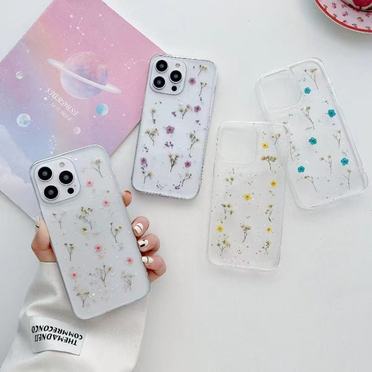 For iPhone 16 Pro Gypsophila Flowers Pattern TPU Protective Phone Case(Purple) - iPhone 16 Pro Cases by PMC TechLife | Online Shopping South Africa | PMC TechLife | Buy Now Pay Later Mobicred