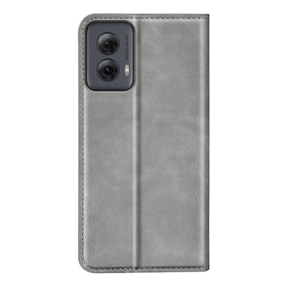 For Motorola Moto G Power 5G 2024 Retro-skin Magnetic Suction Leather Phone Case(Grey) - Motorola Cases by PMC Jewellery | Online Shopping South Africa | PMC Jewellery | Buy Now Pay Later Mobicred