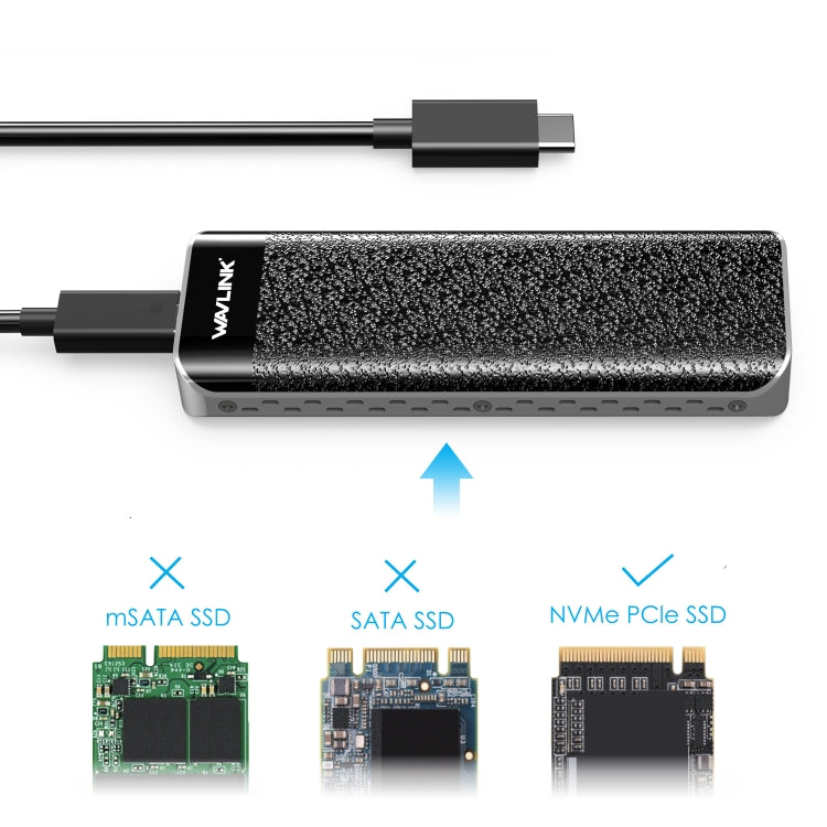 Wavlink UTE02 Thunderbolt 3 NVME M.2 Solid State Leather Metal SSD External Hard Drive Box - free shipping - PMC Jewellery - Order now!