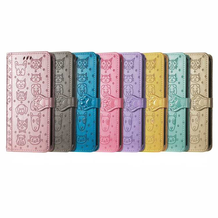 For DOOGEE X98 Pro / X98 Cat and Dog Embossed Leather Phone Case(Blue) - Doogee Cases by PMC TechLife | Online Shopping South Africa | PMC TechLife | Buy Now Pay Later Mobicred