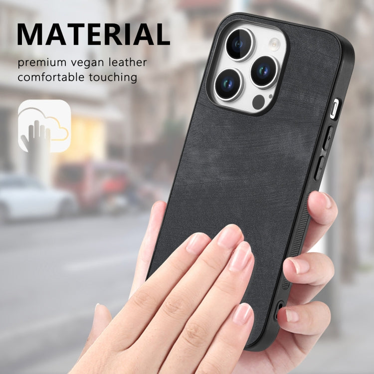 For iPhone 16 Pro Max Vintage Leather PC Back Cover Phone Case(Black) - iPhone 16 Pro Max Cases by PMC Jewellery | Online Shopping South Africa | PMC Jewellery | Buy Now Pay Later Mobicred