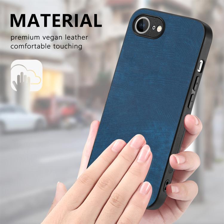 For iPhone 16e Vintage Leather PC Back Cover Phone Case(Blue) - iPhone 16e Cases by PMC TechLife | Online Shopping South Africa | PMC TechLife | Buy Now Pay Later Mobicred