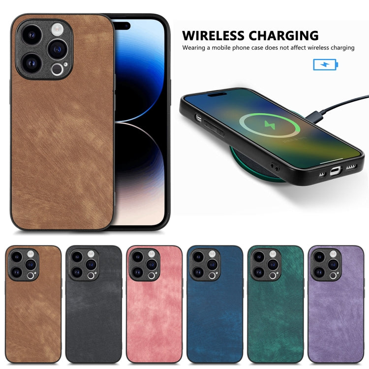 For iPhone 16e Vintage Leather PC Back Cover Phone Case(Purple) - iPhone 16e Cases by PMC TechLife | Online Shopping South Africa | PMC TechLife | Buy Now Pay Later Mobicred