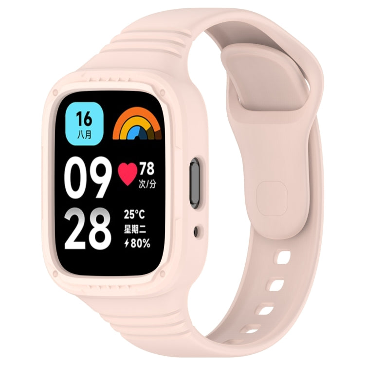 For Redmi Watch 3 Active Integrated Fully Enclosed Silicone Watch Band(Pink) - Watch Bands by PMC TechLife | Online Shopping South Africa | PMC TechLife | Buy Now Pay Later Mobicred