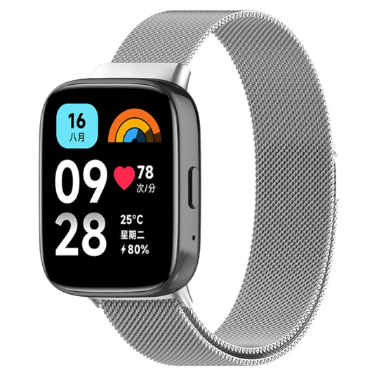 For Redmi Watch 3 Active Milan Magnetic Steel Mesh Watch Band(Silver) - Watch Bands by PMC Jewellery | Online Shopping South Africa | PMC Jewellery