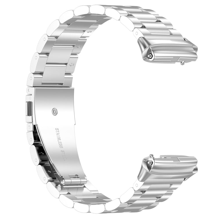 For Redmi Watch 3 Active Three Bead Stainless Steel Metal Watch Band(Silver) - Watch Bands by PMC Jewellery | Online Shopping South Africa | PMC Jewellery