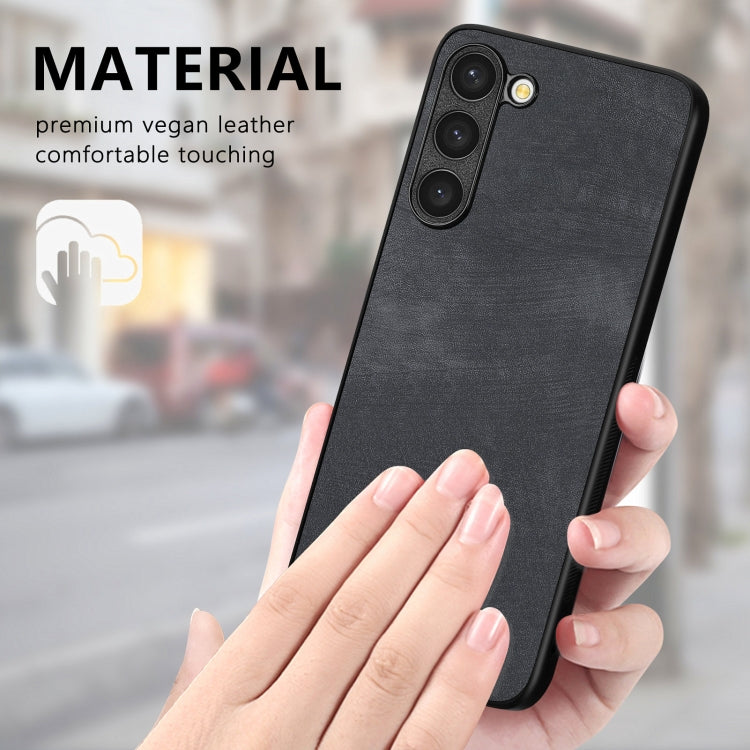 For Samsung Galaxy S25 5G Vintage Leather PC Back Cover Phone Case(Black) - Galaxy S25 5G Cases by PMC Jewellery | Online Shopping South Africa | PMC Jewellery | Buy Now Pay Later Mobicred
