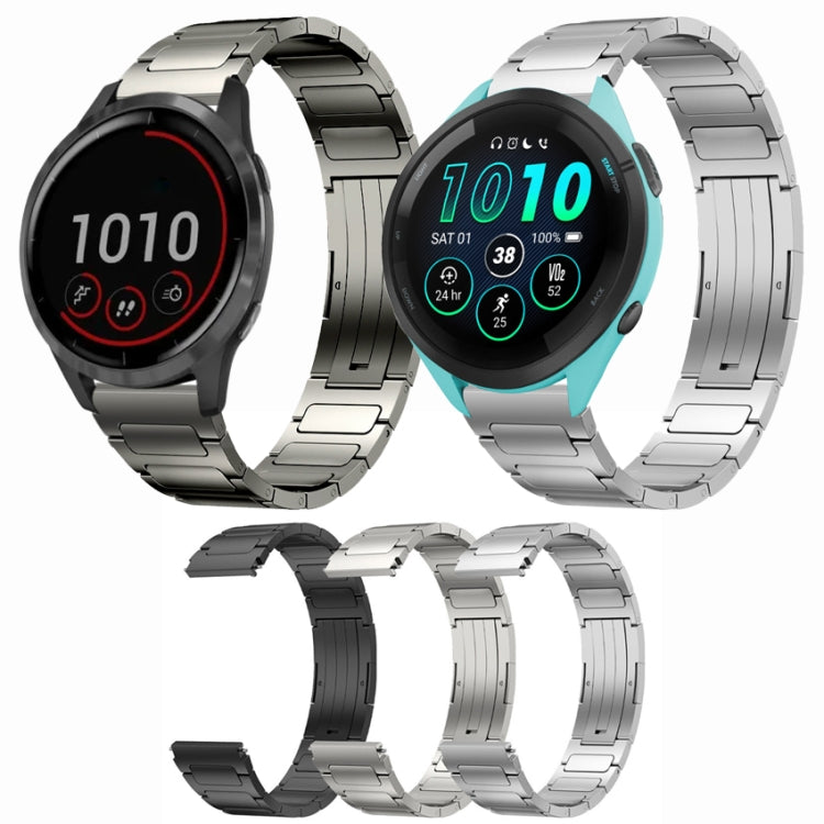 For Garmin Vivoactive 4 22mm I-Shaped Titanium Alloy Watch Band(Sliver) - Watch Bands by PMC TechLife | Online Shopping South Africa | PMC TechLife