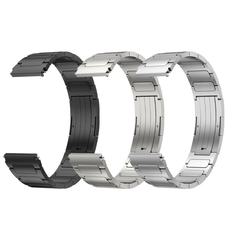 For Xiaomi Haylou RT2 LS10 22mm I-Shaped Titanium Alloy Watch Band(Black) - Watch Bands by PMC Jewellery | Online Shopping South Africa | PMC Jewellery