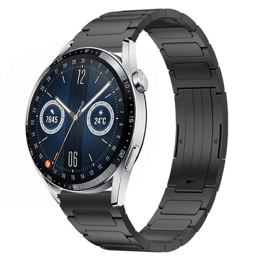 For Huawei Watch GT3 46mm 22mm I-Shaped Titanium Alloy Watch Band(Black) - Watch Bands by PMC Jewellery | Online Shopping South Africa | PMC Jewellery