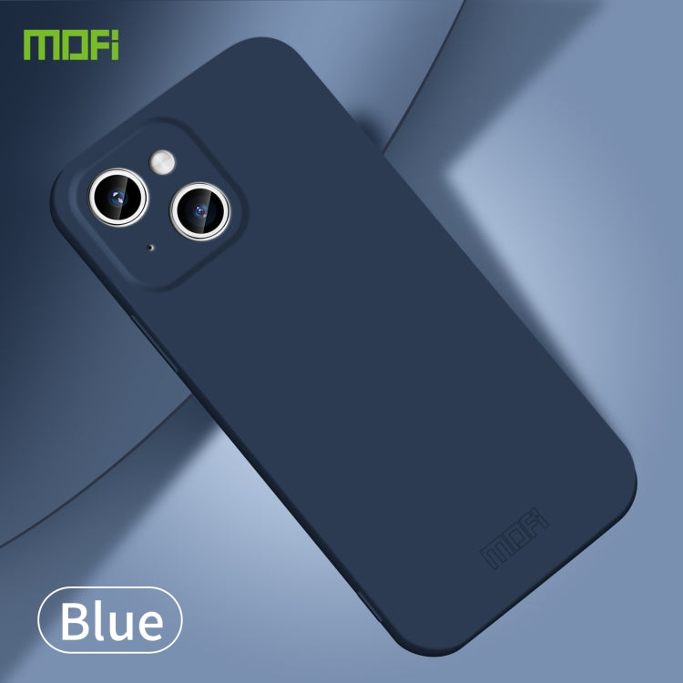 For iPhone 15 MOFI Qin Series Skin Feel All-inclusive Silicone Phone Case(Blue) - iPhone 15 Cases by MOFI | Online Shopping South Africa | PMC Jewellery