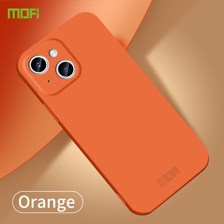 For iPhone 15 MOFI Qin Series Skin Feel All-inclusive Silicone Phone Case(Orange) - iPhone 15 Cases by MOFI | Online Shopping South Africa | PMC Jewellery