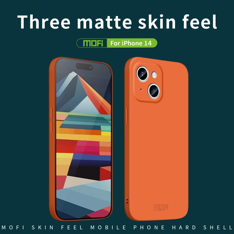 For iPhone 14 MOFI Qin Series Skin Feel All-inclusive PC Phone Case(Blue) - iPhone 14 Cases by MOFI | Online Shopping South Africa | PMC TechLife | Buy Now Pay Later Mobicred