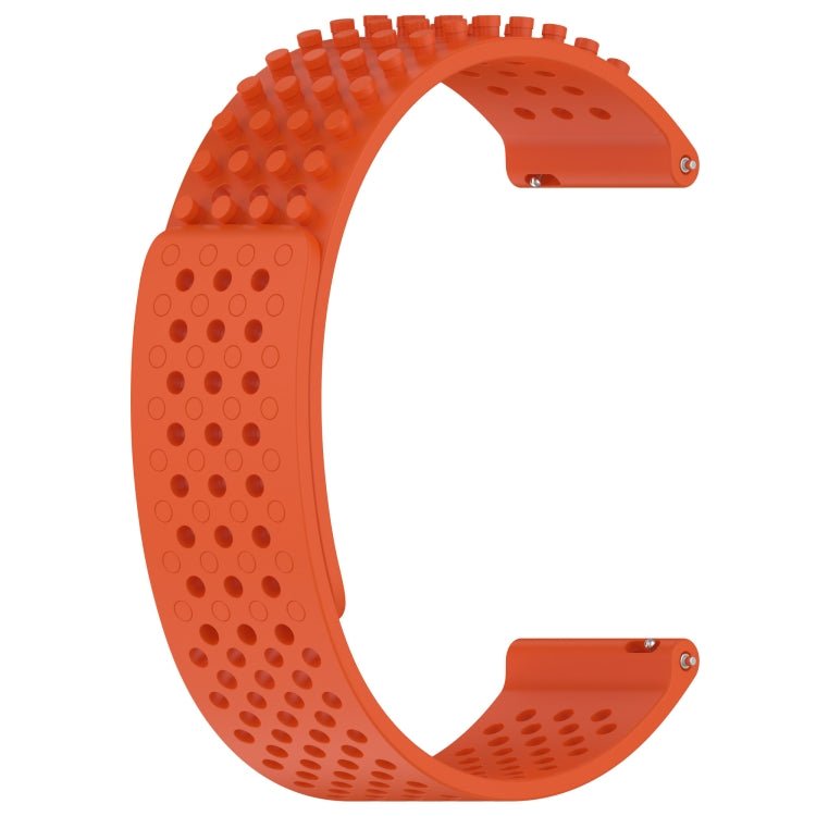 For Garmin Forerunner Sq2 20mm Holes Breathable 3D Dots Silicone Watch Band(Orange) - Watch Bands by PMC TechLife | Online Shopping South Africa | PMC TechLife